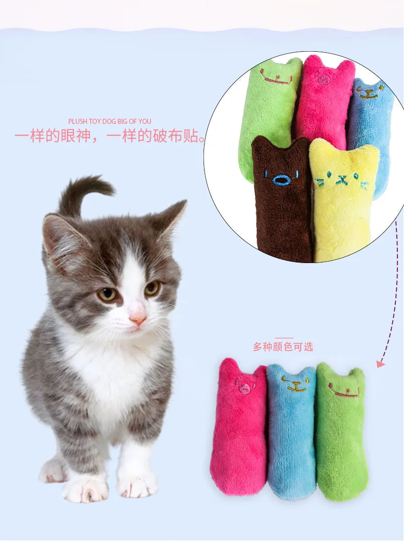 Jouets à mâcher en cataire pour chats, drôles, interactifs, en peluche, pour animaux de compagnie, jouet vocal à mordiller pour chatons, à mordre avec le pouce, pour chats.