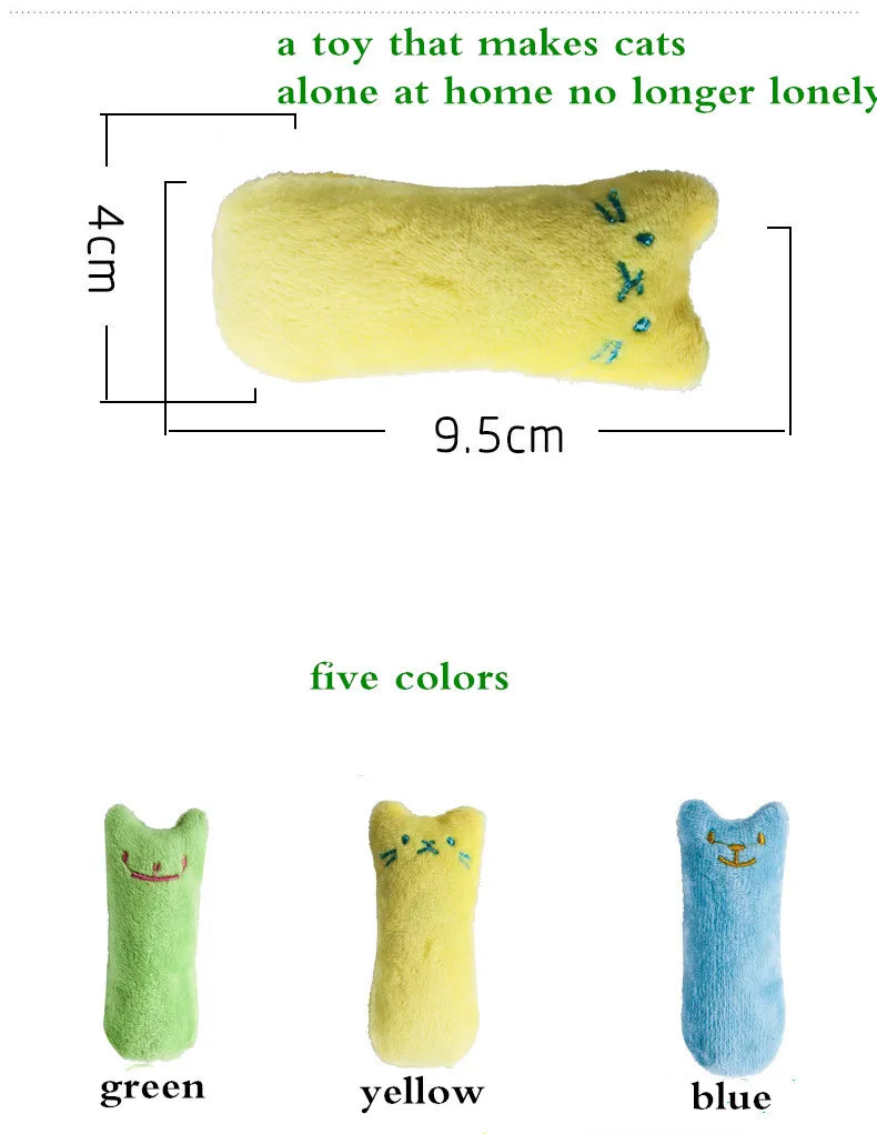 Jouets à mâcher en cataire pour chats, drôles, interactifs, en peluche, pour animaux de compagnie, jouet vocal à mordiller pour chatons, à mordre avec le pouce, pour chats.