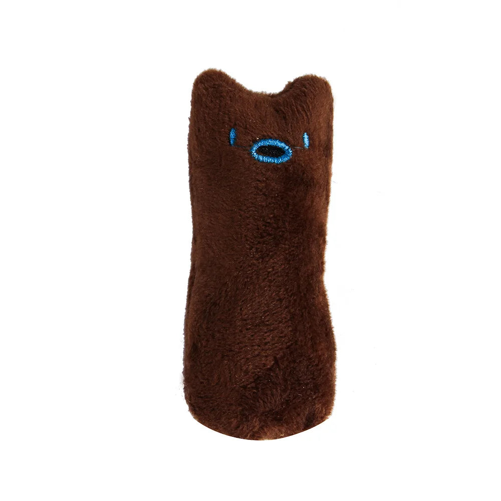 Jouets à mâcher en cataire pour chats, drôles, interactifs, en peluche, pour animaux de compagnie, jouet vocal à mordiller pour chatons, à mordre avec le pouce, pour chats.