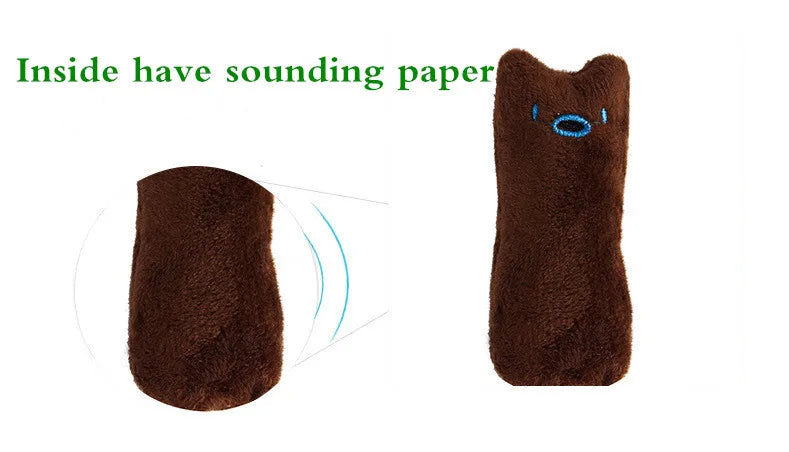 Jouets à mâcher en cataire pour chats, drôles, interactifs, en peluche, pour animaux de compagnie, jouet vocal à mordiller pour chatons, à mordre avec le pouce, pour chats.