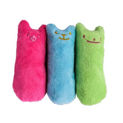 Jouets à mâcher en cataire pour chats, drôles, interactifs, en peluche, pour animaux de compagnie, jouet vocal à mordiller pour chatons, à mordre avec le pouce, pour chats.