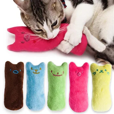 Jouets à mâcher en cataire pour chats, drôles, interactifs, en peluche, pour animaux de compagnie, jouet vocal à mordiller pour chatons, à mordre avec le pouce, pour chats.
