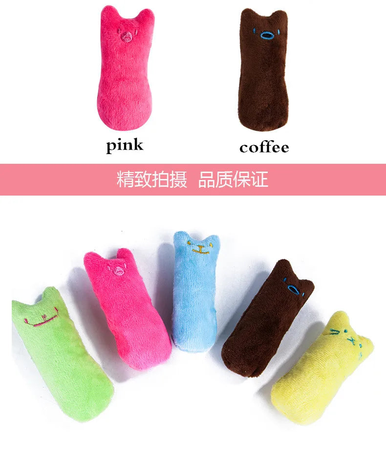 Jouets à mâcher en cataire pour chats, drôles, interactifs, en peluche, pour animaux de compagnie, jouet vocal à mordiller pour chatons, à mordre avec le pouce, pour chats.