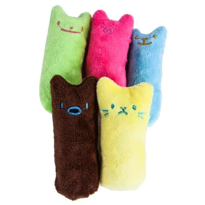 Jouets à mâcher en cataire pour chats, drôles, interactifs, en peluche, pour animaux de compagnie, jouet vocal à mordiller pour chatons, à mordre avec le pouce, pour chats.