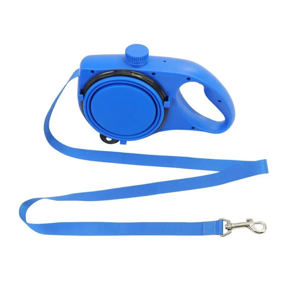Laisse pour chien rétractable détachable en plastique avec bouteille d'eau intégrée, corde de traction pour chien avec gamelle et conteneur pour sacs à déjections, pour l'entraînement