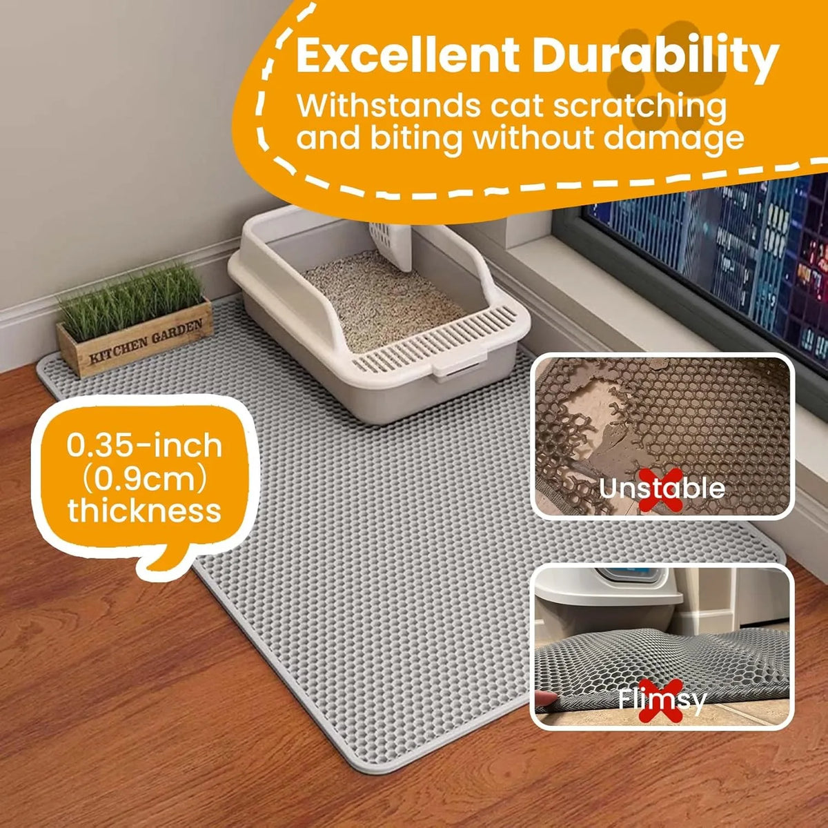 Tapis de litière pour chat étanche à double couche, tapis de récupération de litière pour chat, tapis de propreté pour bac à litière, accessoires pour chats