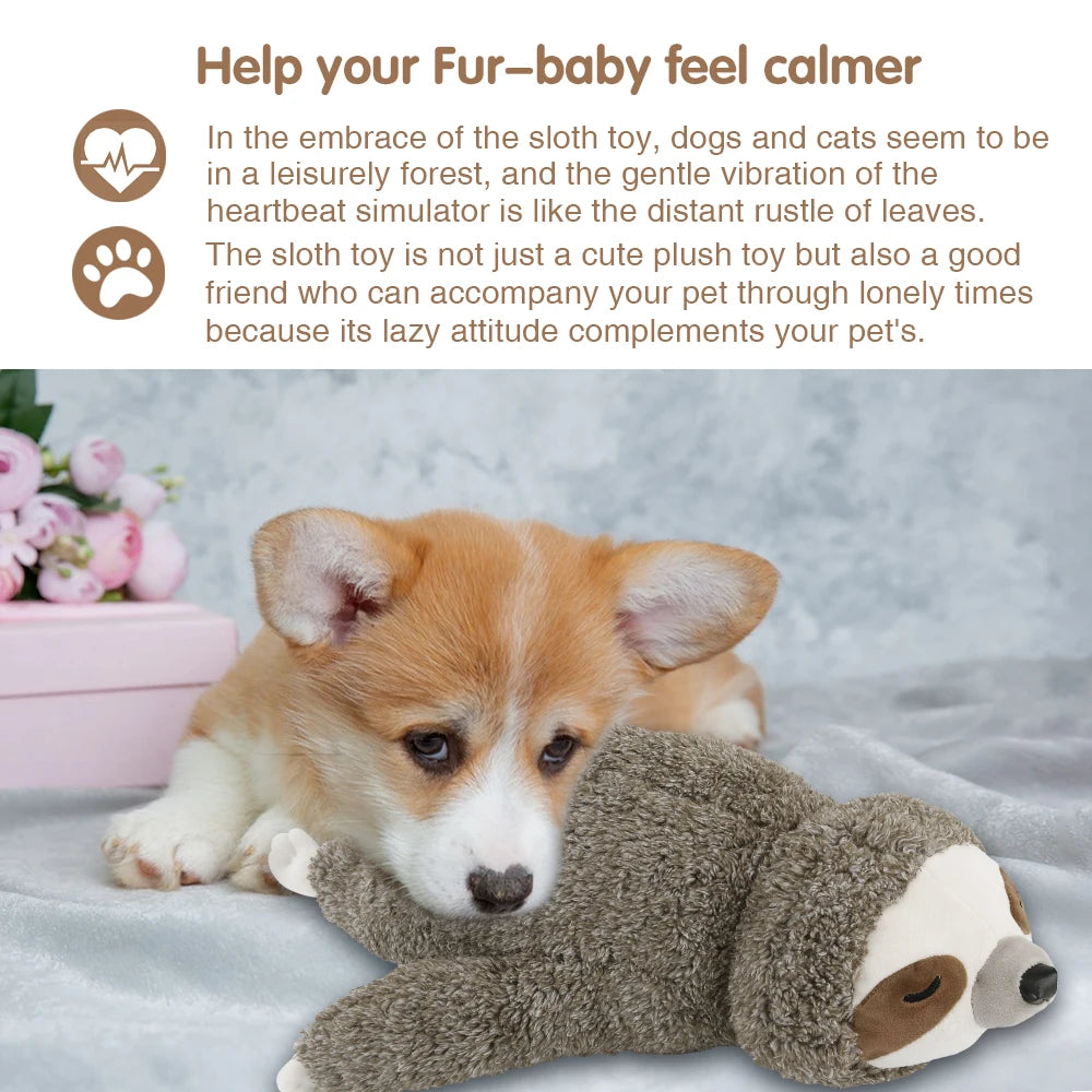 Cadeau de Noël pour chien, jouet pour chiot paresseux avec battement de cœur pour soulager le stress, apaiser et aider au sommeil, jouets pour l'entraînement en cage des chiots