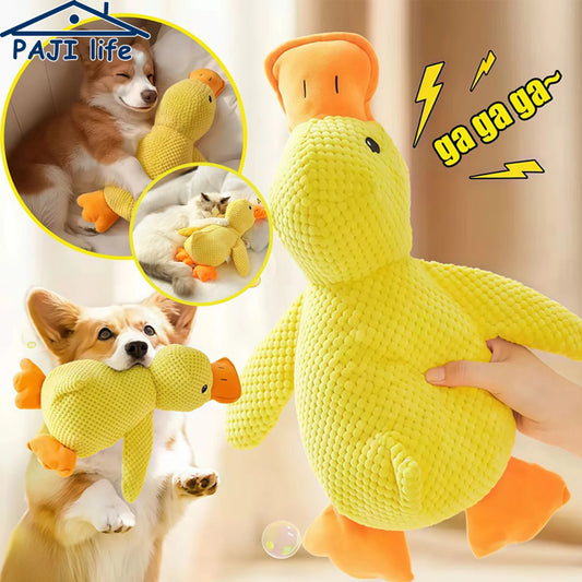 Jouet en peluche pour chien Canard résistant à la mastication, durable, avec son de canard, soulage le grincement des dents, compagnon doux pour petit et grand chien