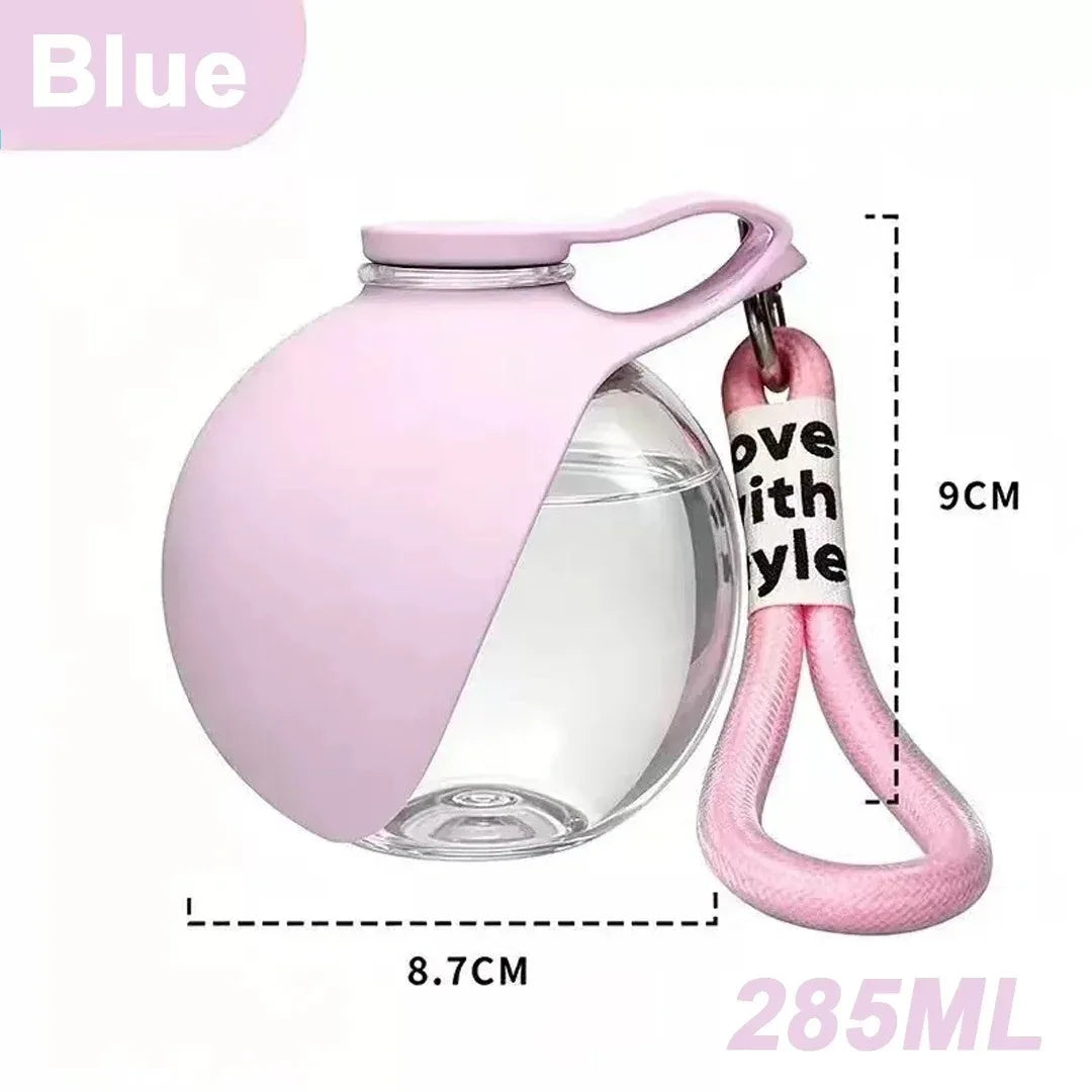 Bouteille d'eau 2-en-1 portable pour chiens avec écuelle pliable intégrée, idéale pour les promenades en extérieur, la randonnée, les voyages, hydratation compacte