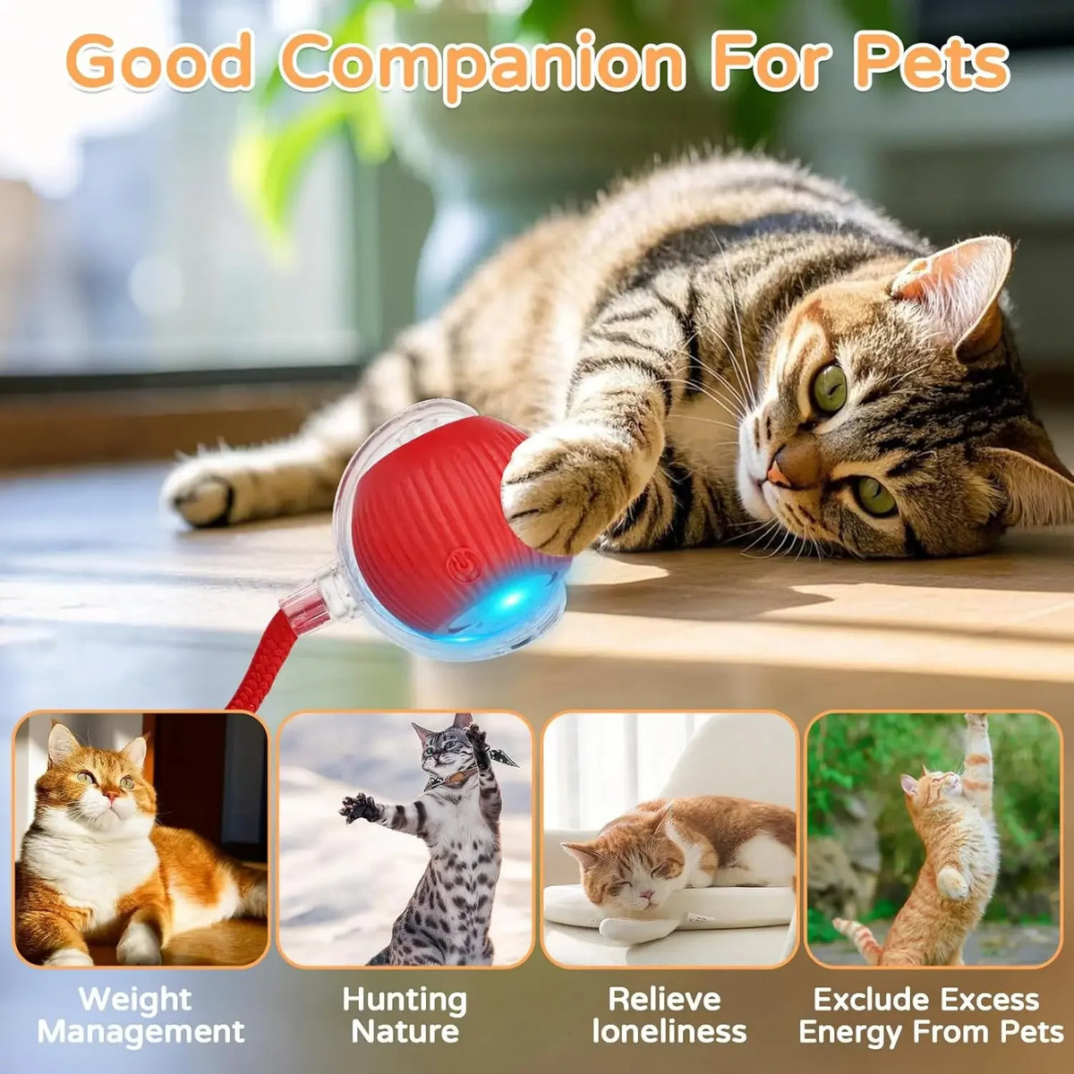 iLMH 1/2 PCS Jouet pour chat Balle interactive Balle roulante automatique Queue artificielle Jouet électrique intelligent rechargeable pour animaux de compagnie Jouet pour animaux de compagnie Imitation souris