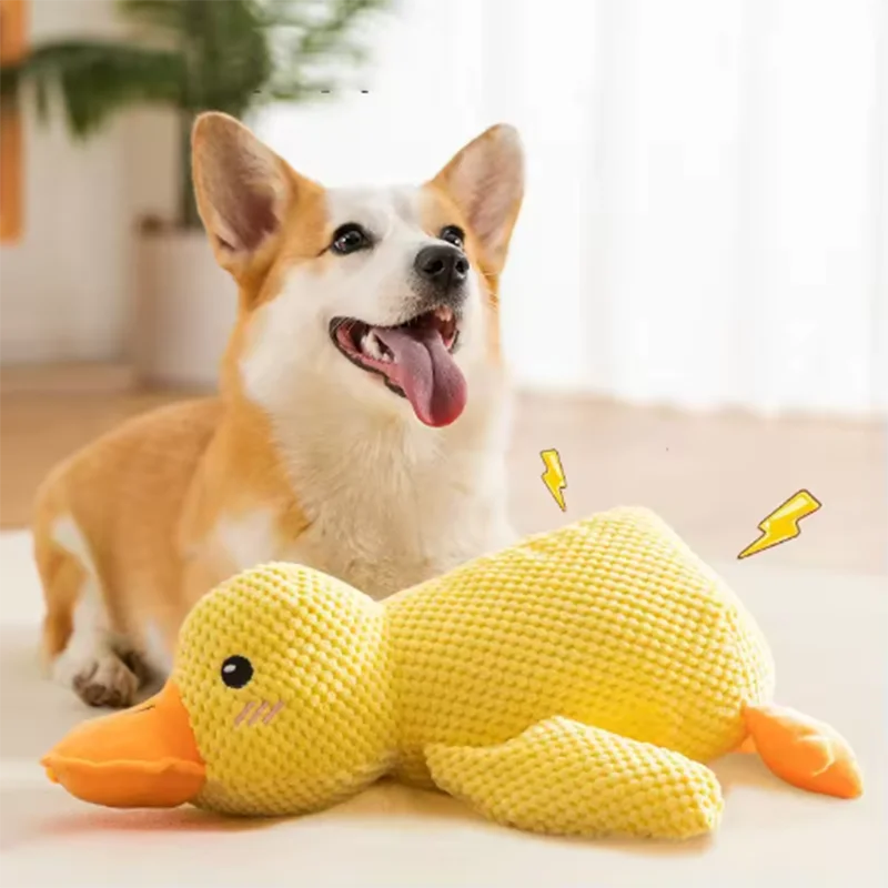 Jouet en peluche pour chien Canard résistant à la mastication, durable, avec son de canard, soulage le grincement des dents, compagnon doux pour petit et grand chien