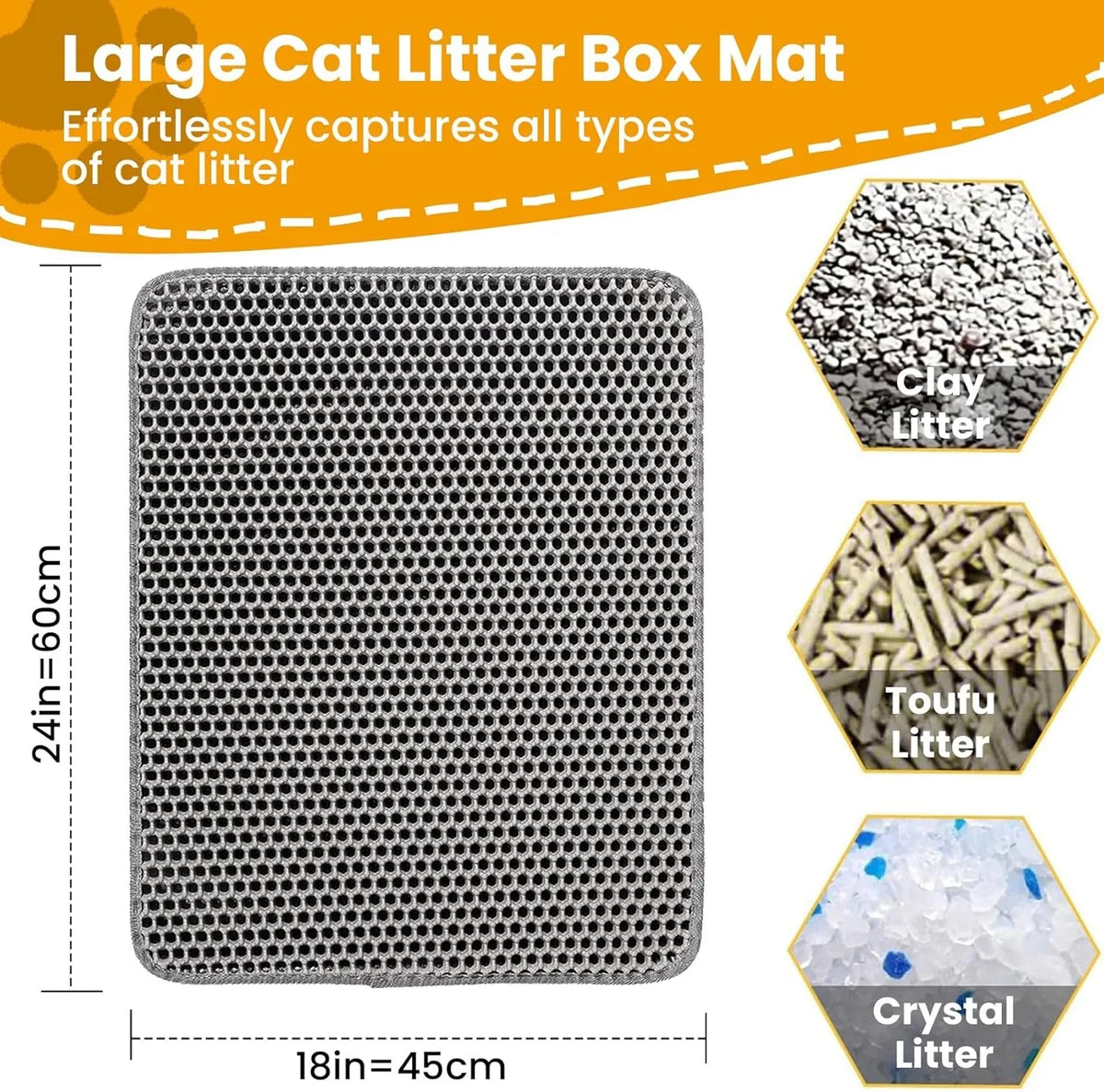 Tapis de litière pour chat étanche à double couche, tapis de récupération de litière pour chat, tapis de propreté pour bac à litière, accessoires pour chats