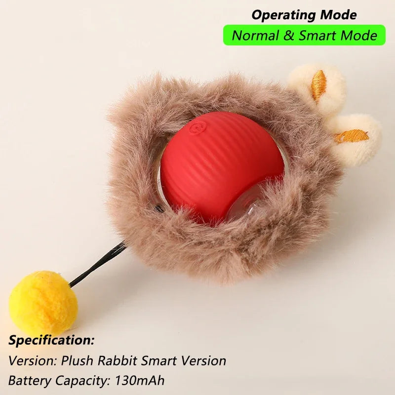 iLMH 1/2 PCS Jouet pour chat Balle interactive Balle roulante automatique Queue artificielle Jouet électrique intelligent rechargeable pour animaux de compagnie Jouet pour animaux de compagnie Imitation souris