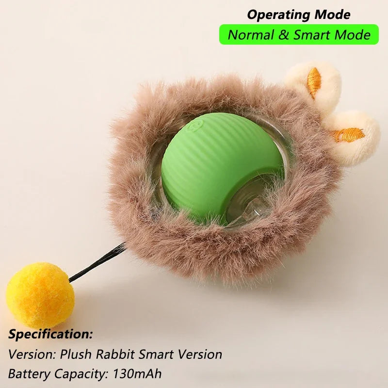 iLMH 1/2 PCS Jouet pour chat Balle interactive Balle roulante automatique Queue artificielle Jouet électrique intelligent rechargeable pour animaux de compagnie Jouet pour animaux de compagnie Imitation souris
