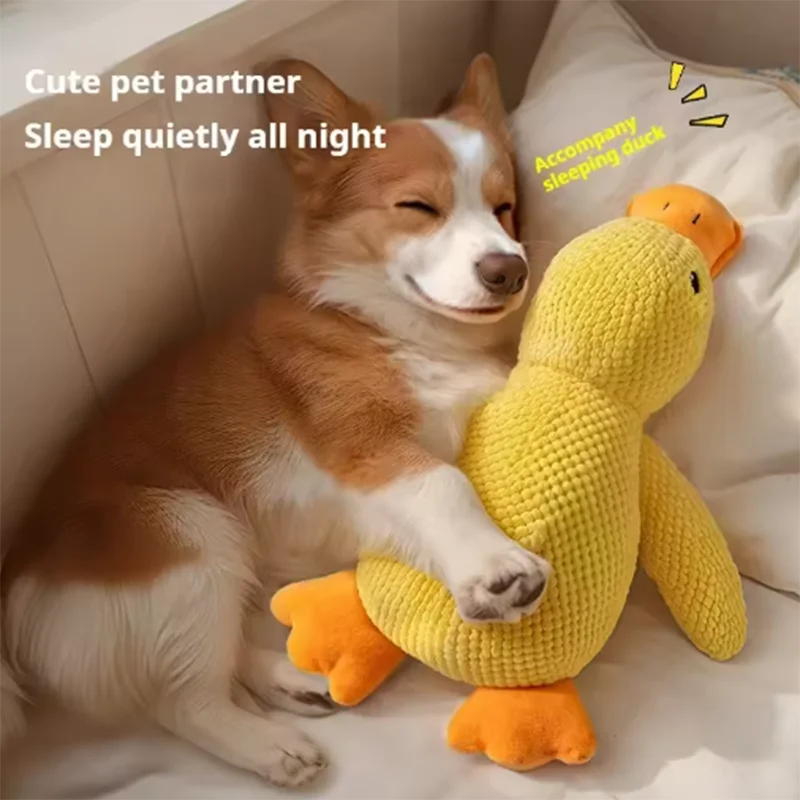 Jouet en peluche pour chien Canard résistant à la mastication, durable, avec son de canard, soulage le grincement des dents, compagnon doux pour petit et grand chien