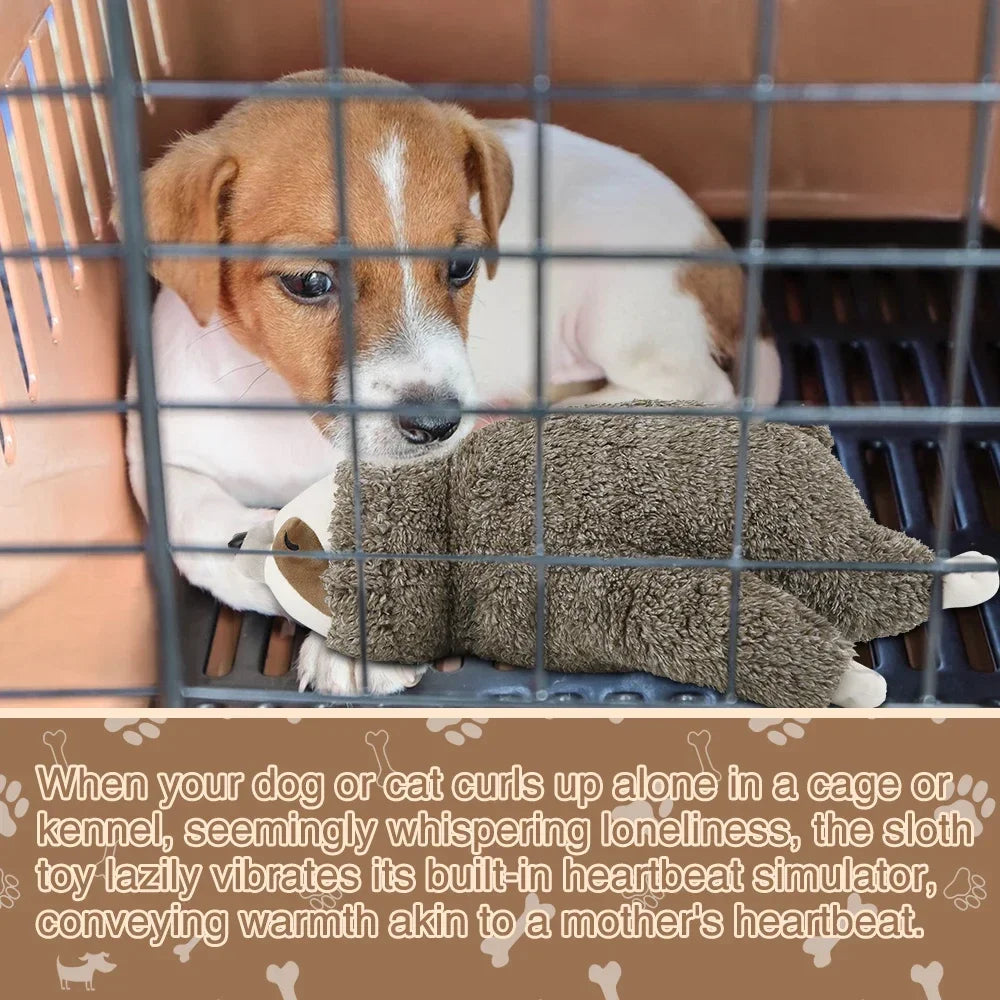 Cadeau de Noël pour chien, jouet pour chiot paresseux avec battement de cœur pour soulager le stress, apaiser et aider au sommeil, jouets pour l'entraînement en cage des chiots