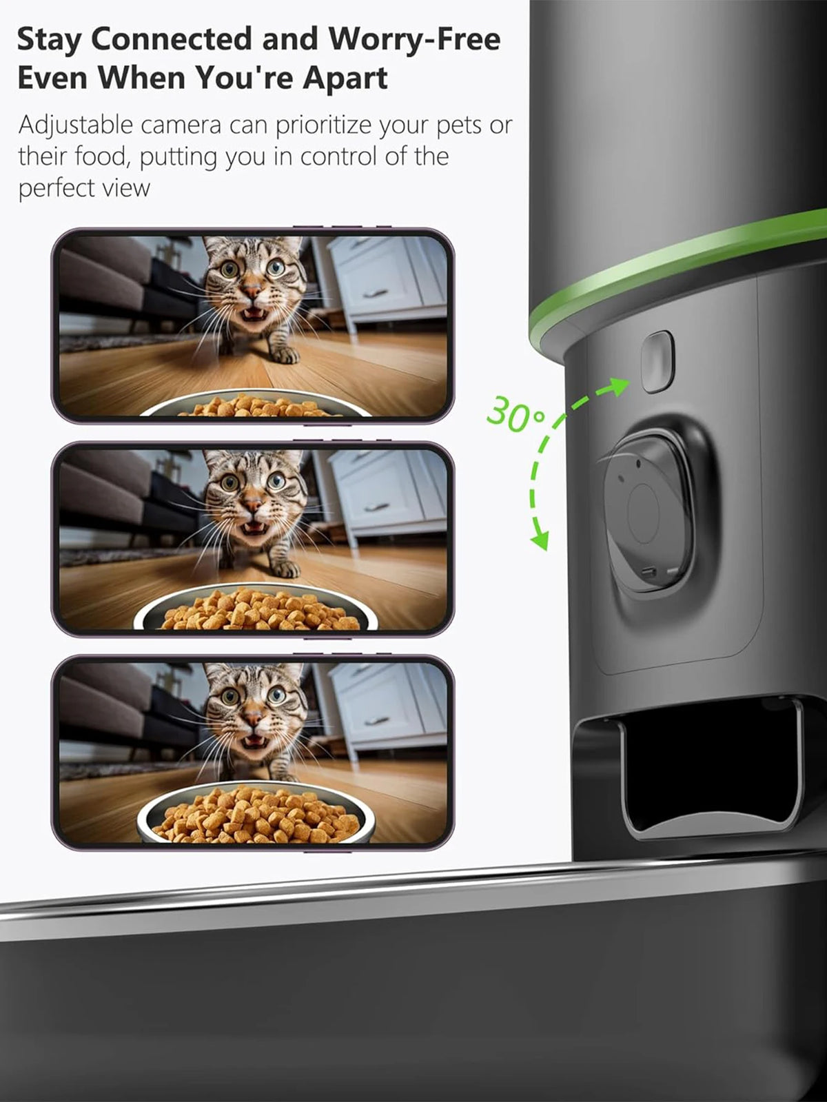 Distributeur automatique de croquettes pour chat avec caméra, distributeur intelligent de nourriture pour animaux de compagnie, WiFi 2.4G/5G, contrôle via l'application Tuya, accessoires pour chats et chiens