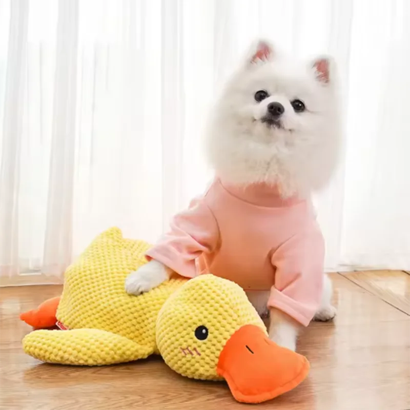 Jouet en peluche pour chien Canard résistant à la mastication, durable, avec son de canard, soulage le grincement des dents, compagnon doux pour petit et grand chien