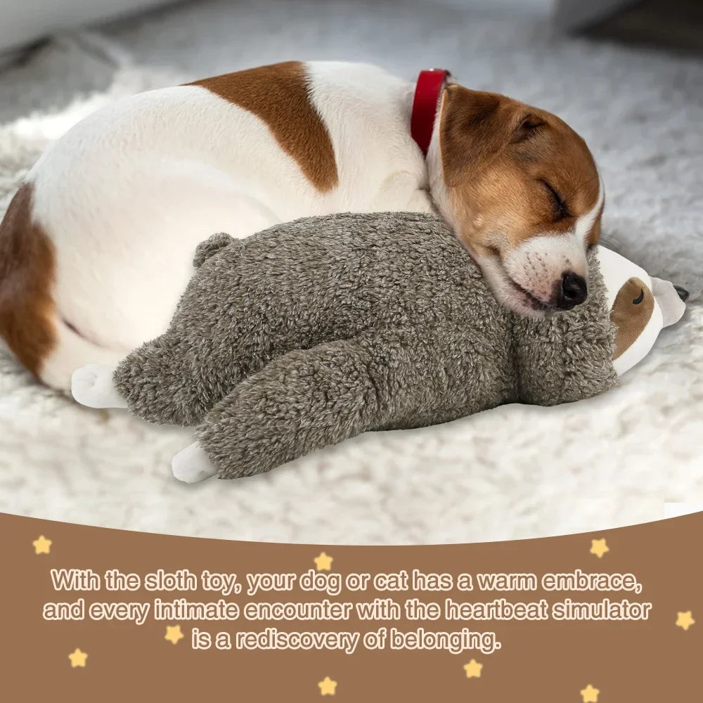 Cadeau de Noël pour chien, jouet pour chiot paresseux avec battement de cœur pour soulager le stress, apaiser et aider au sommeil, jouets pour l'entraînement en cage des chiots