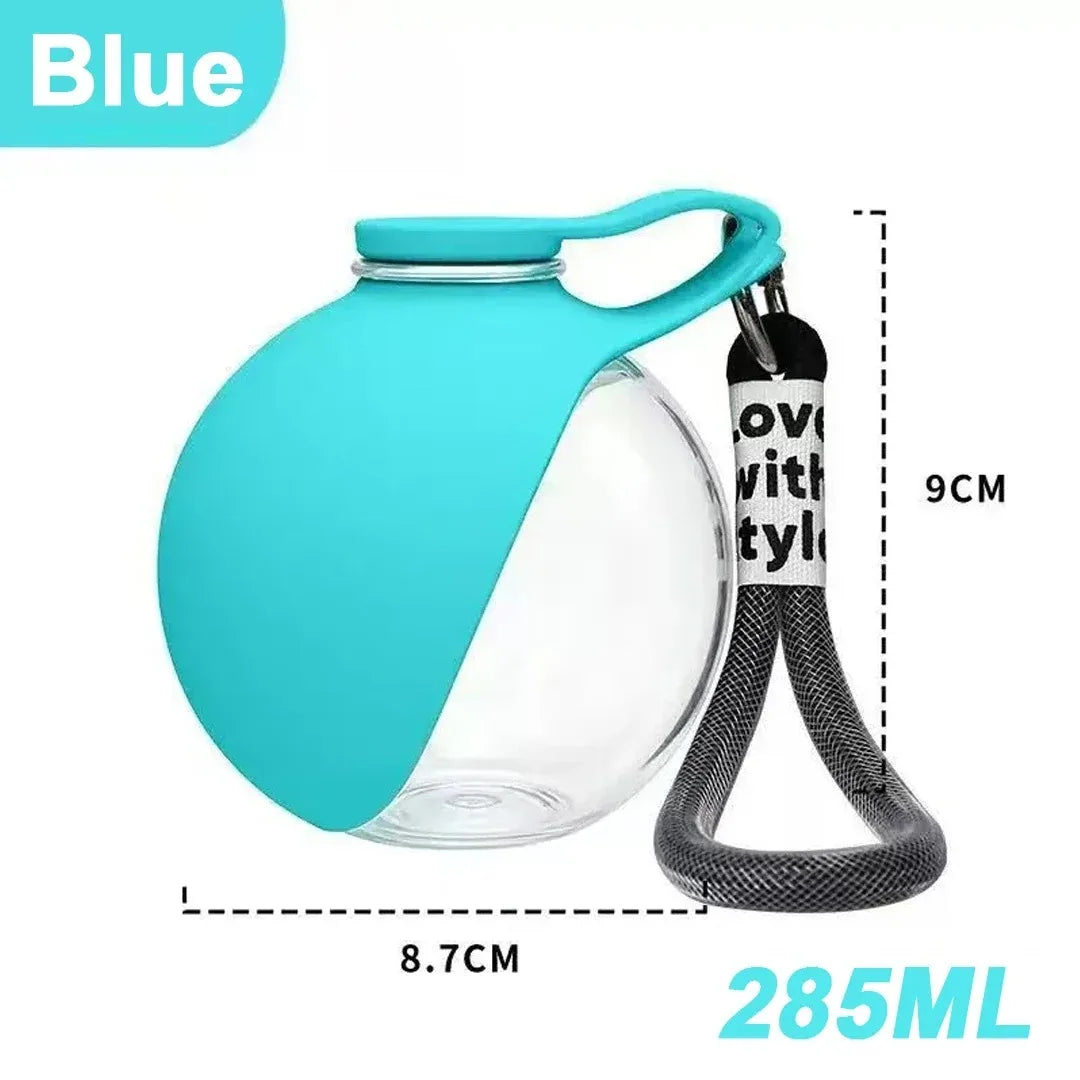 Bouteille d'eau 2-en-1 portable pour chiens avec écuelle pliable intégrée, idéale pour les promenades en extérieur, la randonnée, les voyages, hydratation compacte