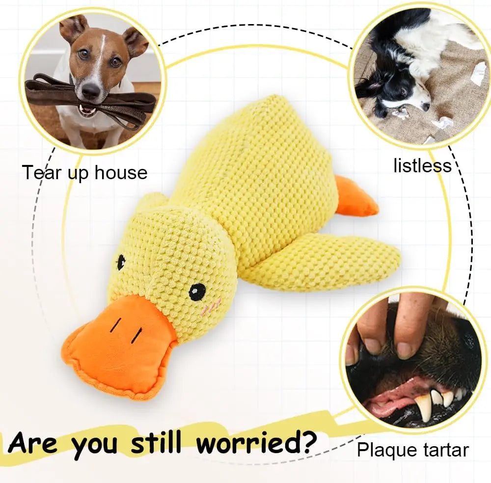 Jouet en peluche pour chien Canard résistant à la mastication, durable, avec son de canard, soulage le grincement des dents, compagnon doux pour petit et grand chien