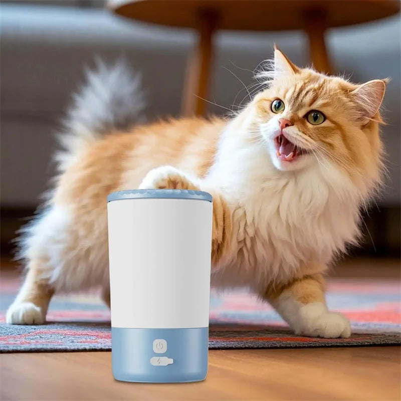 Lave-Pattes Automatique pour Animaux, Nettoyeur Portable pour Chiens et Chats avec Brosse en Silicone Douce, Rechargeable USB-C, Étanche