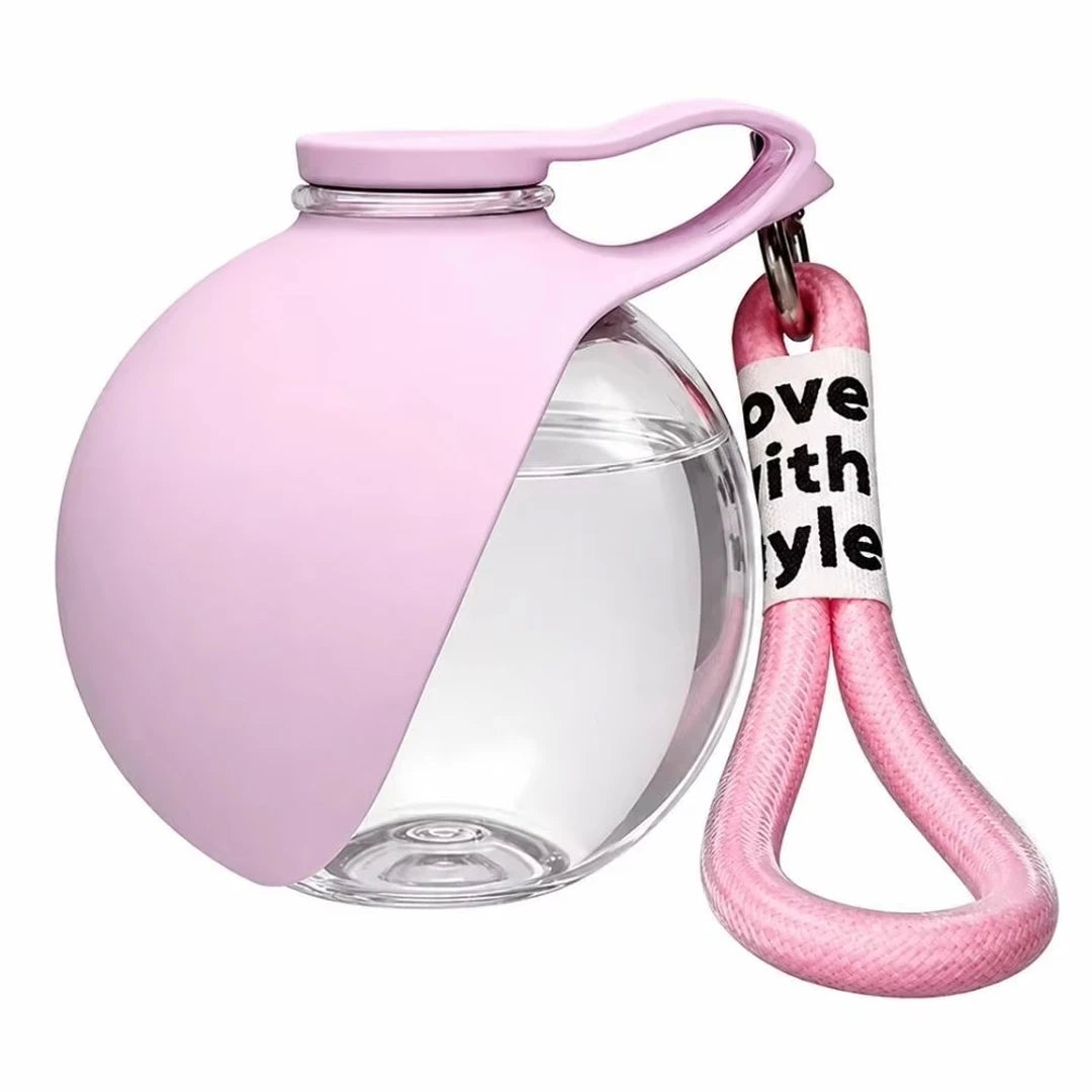 Bouteille d'eau 2-en-1 portable pour chiens avec écuelle pliable intégrée, idéale pour les promenades en extérieur, la randonnée, les voyages, hydratation compacte
