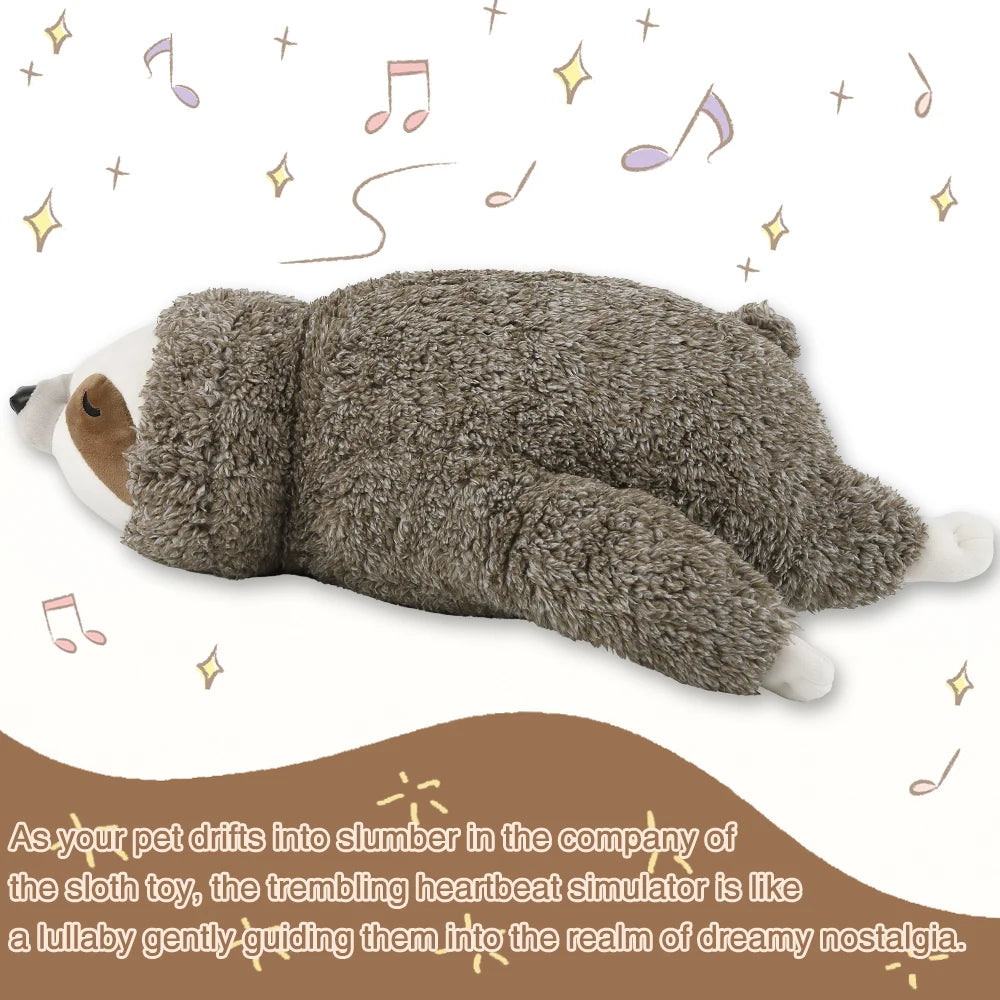 Cadeau de Noël pour chien, jouet pour chiot paresseux avec battement de cœur pour soulager le stress, apaiser et aider au sommeil, jouets pour l'entraînement en cage des chiots