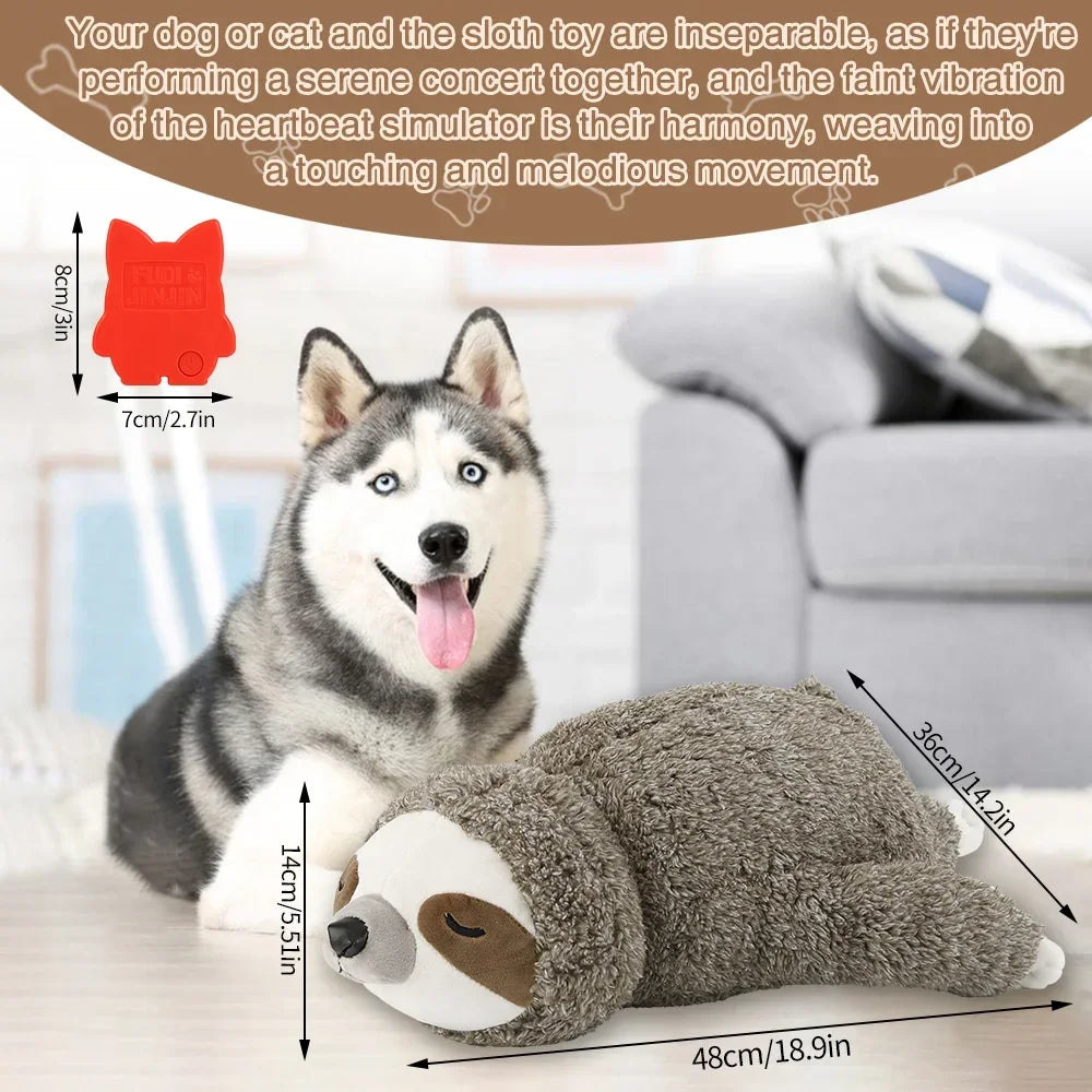 Cadeau de Noël pour chien, jouet pour chiot paresseux avec battement de cœur pour soulager le stress, apaiser et aider au sommeil, jouets pour l'entraînement en cage des chiots