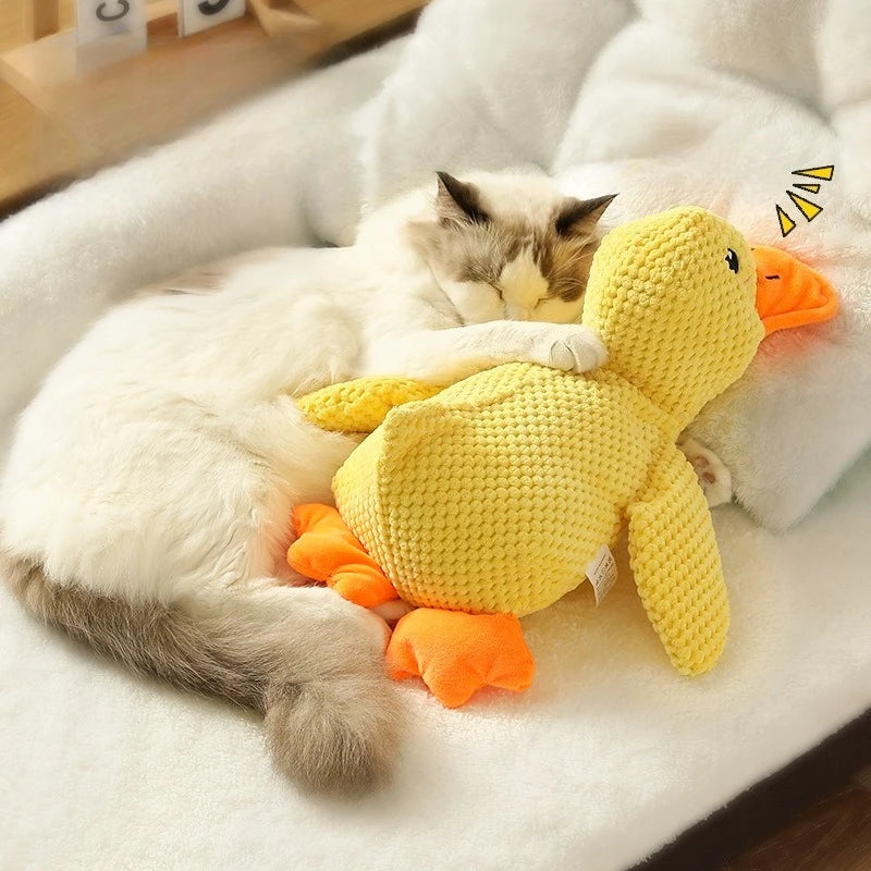 Jouet en peluche pour chien Canard résistant à la mastication, durable, avec son de canard, soulage le grincement des dents, compagnon doux pour petit et grand chien