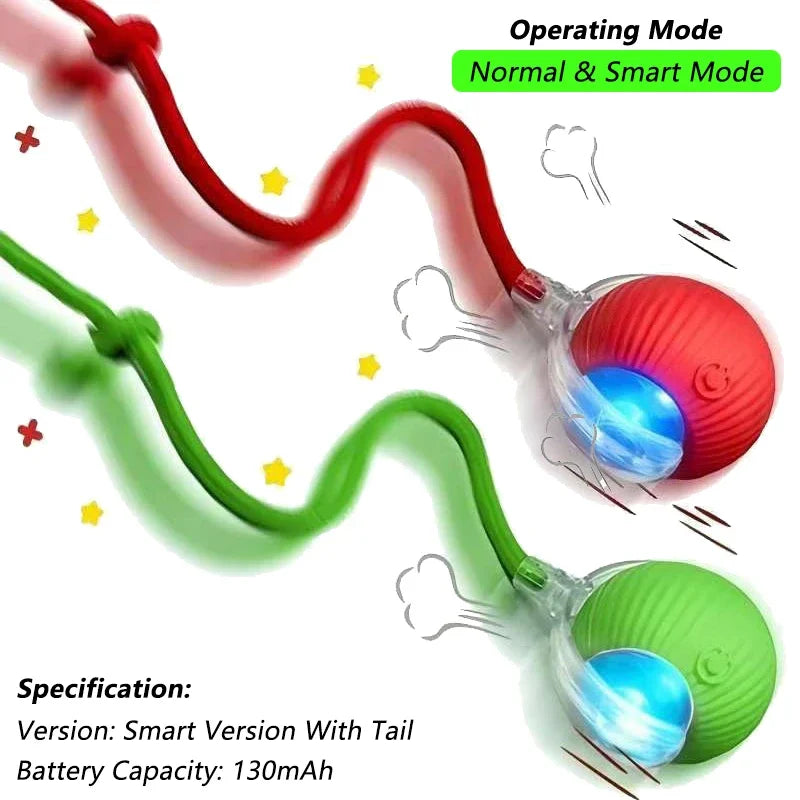 iLMH 1/2 PCS Jouet pour chat Balle interactive Balle roulante automatique Queue artificielle Jouet électrique intelligent rechargeable pour animaux de compagnie Jouet pour animaux de compagnie Imitation souris