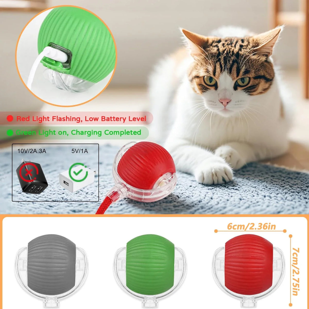 iLMH 1/2 PCS Jouet pour chat Balle interactive Balle roulante automatique Queue artificielle Jouet électrique intelligent rechargeable pour animaux de compagnie Jouet pour animaux de compagnie Imitation souris