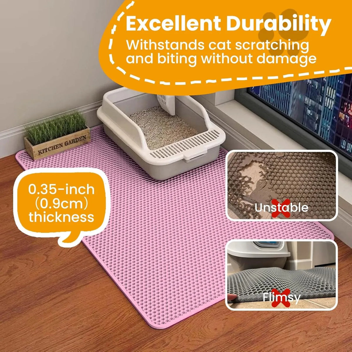 Tapis de litière pour chat étanche à double couche, tapis de récupération de litière pour chat, tapis de propreté pour bac à litière, accessoires pour chats