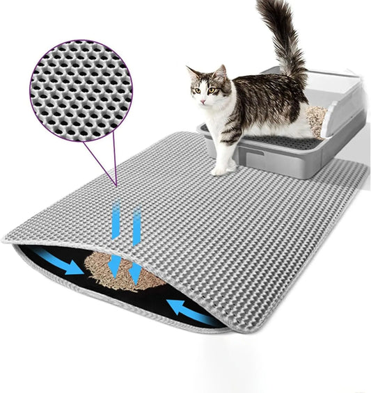 Tapis de litière pour chat étanche à double couche, tapis de récupération de litière pour chat, tapis de propreté pour bac à litière, accessoires pour chats