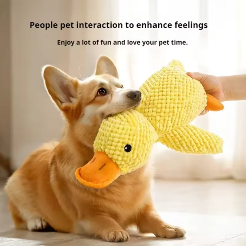 Jouet en peluche pour chien Canard résistant à la mastication, durable, avec son de canard, soulage le grincement des dents, compagnon doux pour petit et grand chien