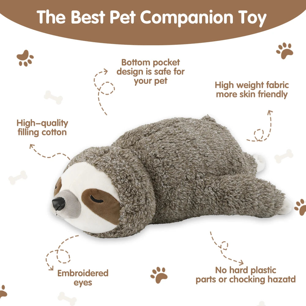 Cadeau de Noël pour chien, jouet pour chiot paresseux avec battement de cœur pour soulager le stress, apaiser et aider au sommeil, jouets pour l'entraînement en cage des chiots